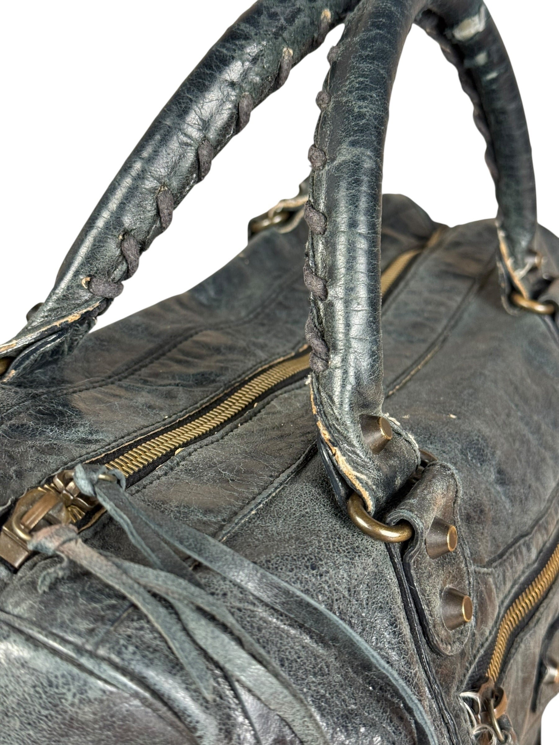 Balenciaga Vintage Dark Blue Leather Classic City Bag