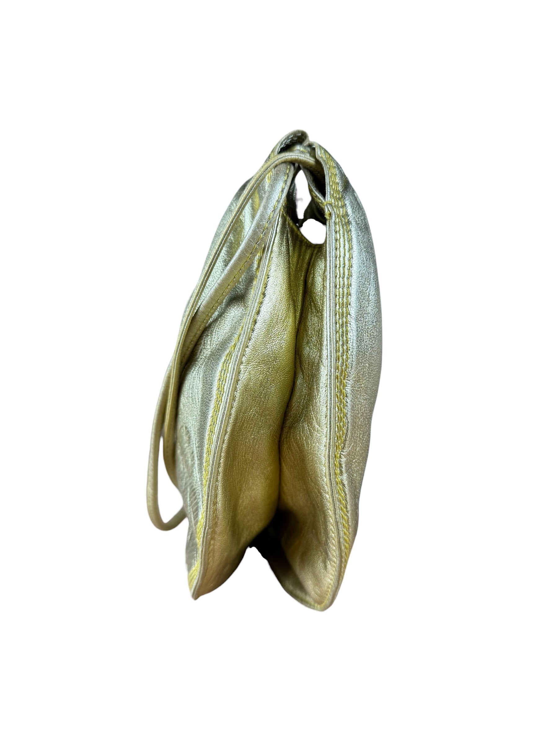 Loewe Gold Leather Anagram Shoulder Bag