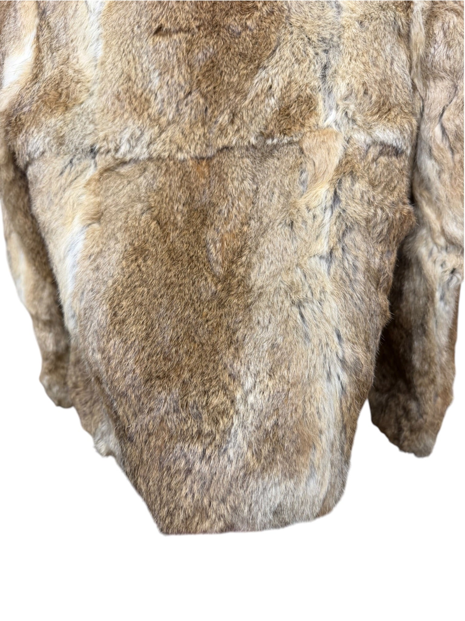 Vintage Brown/Ivory Rabbit Fur Coat