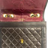 Chanel Vintage Brown V-Flap Border Shoulder Bag