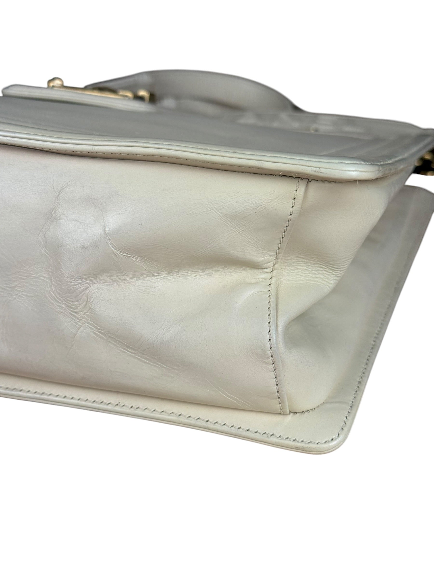 Chanel Ivory Leather Large Jetsetter Boy 2Way Handbag 2011