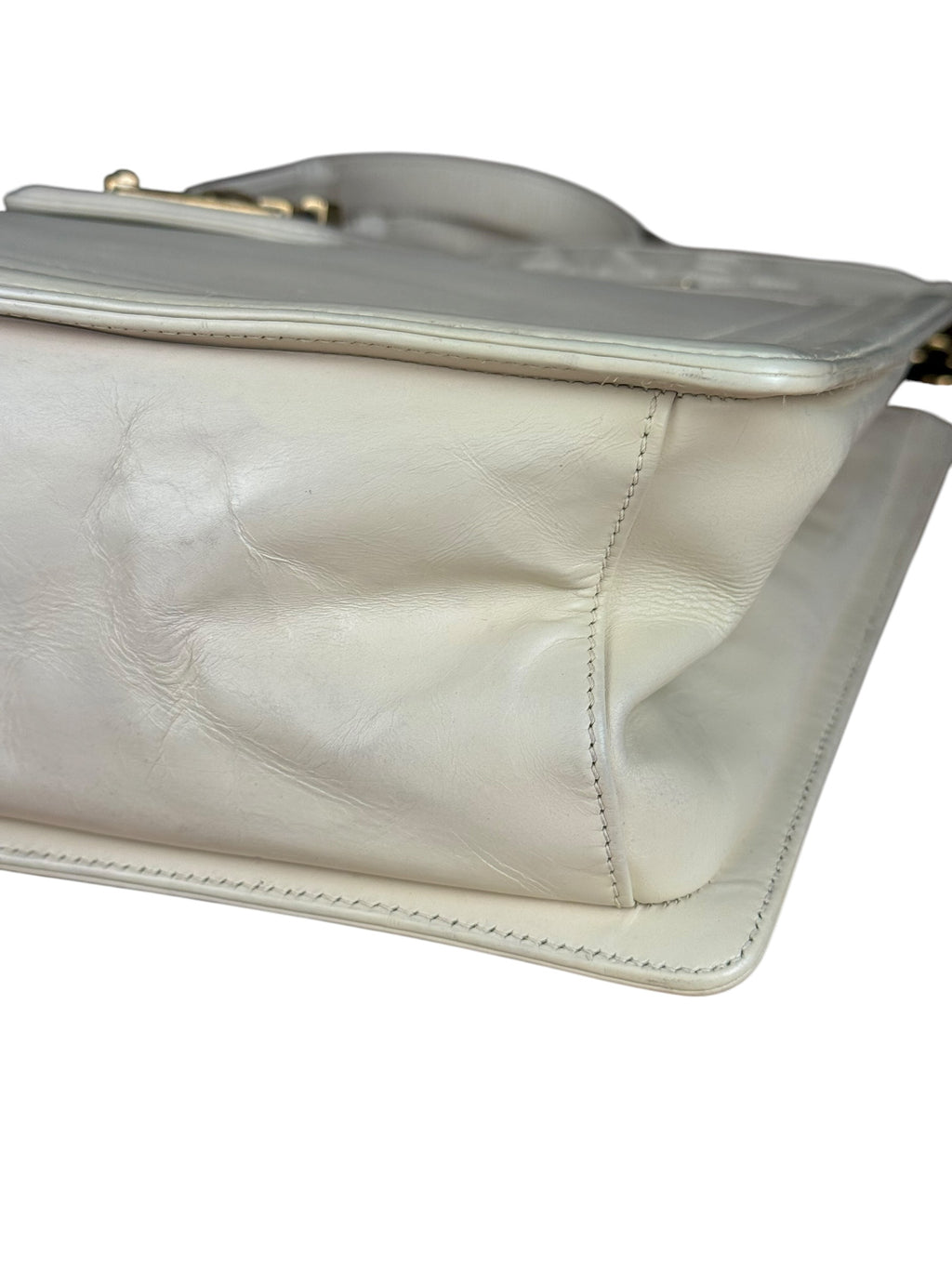 Chanel Ivory Leather Large Jetsetter Boy 2Way Handbag 2011