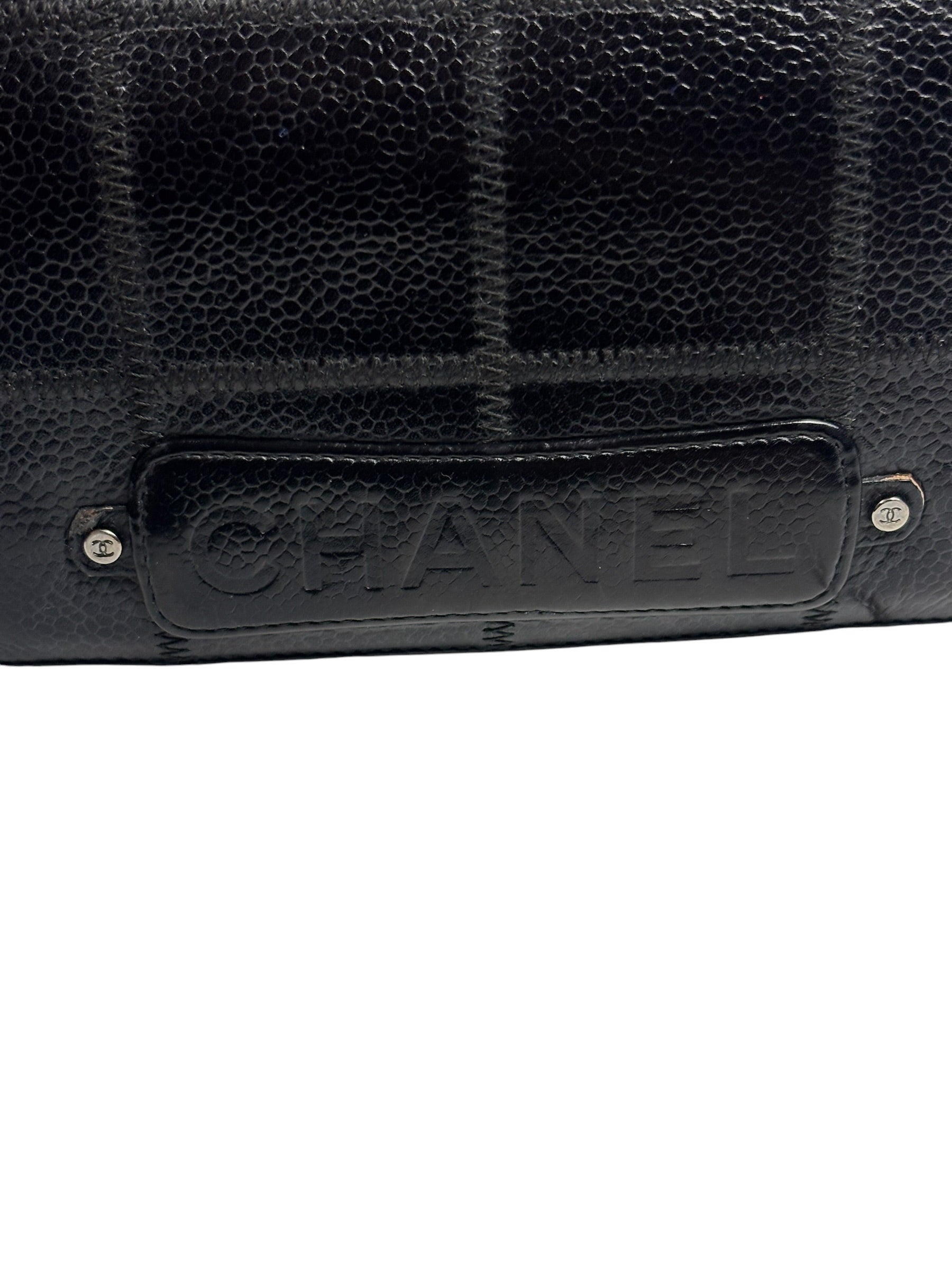 Chanel Black Caviar Chocolate Bar Bi-Fold Long Wallet 2005