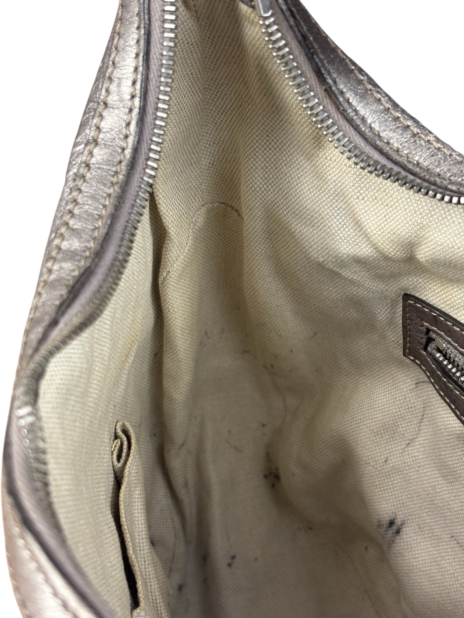 Gucci Vintage GG Metallic Leather Hobo Shoulder Bag
