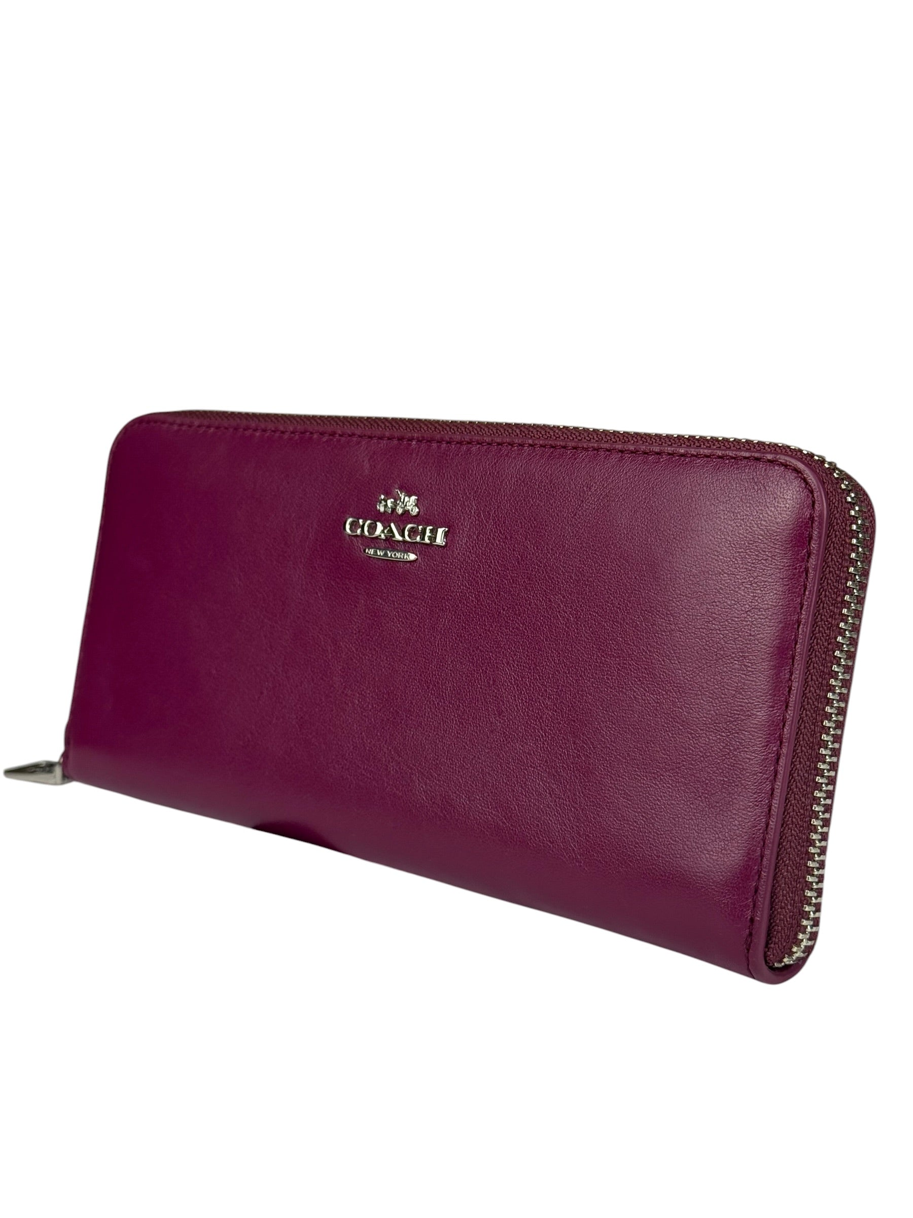 Coach Plum Long Zip Wallet