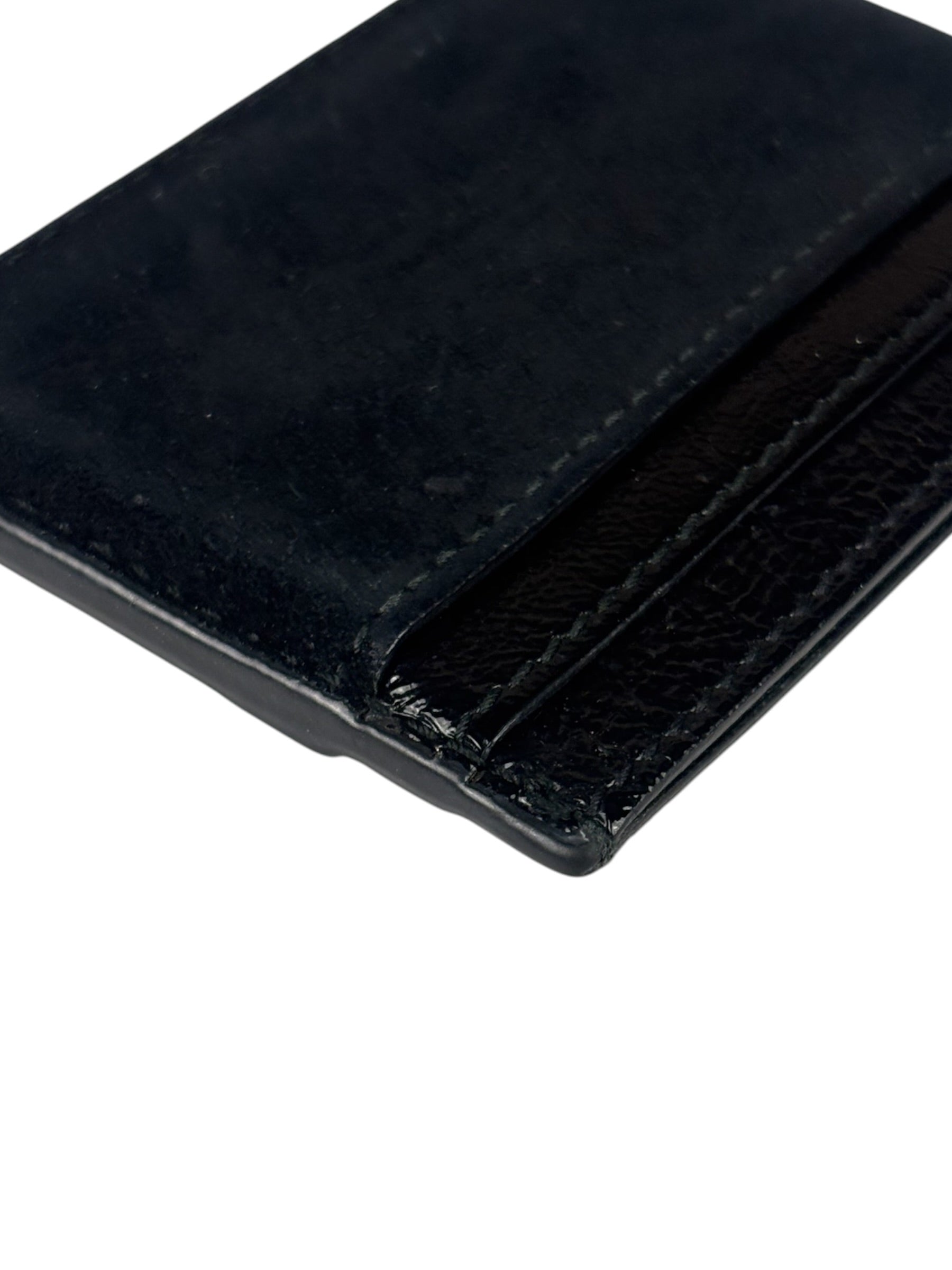 Gucci Black Patent Leather Ophidia Card Case