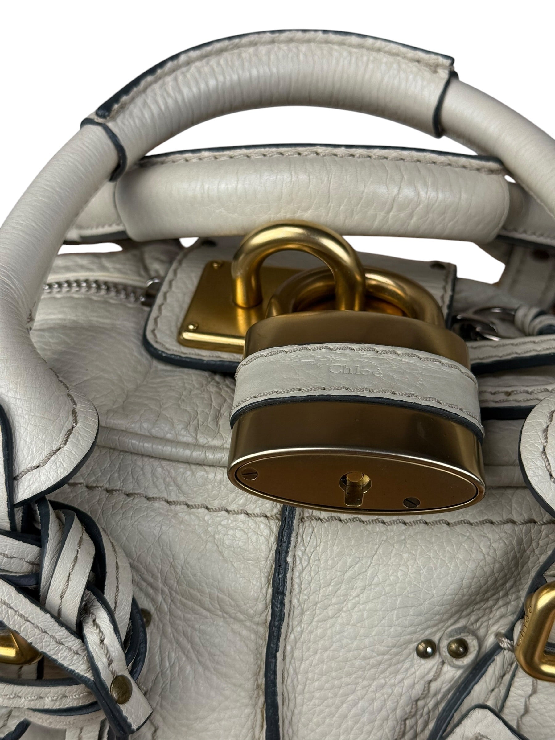 Chloé Ivory Leather Mini Paddington Handbag