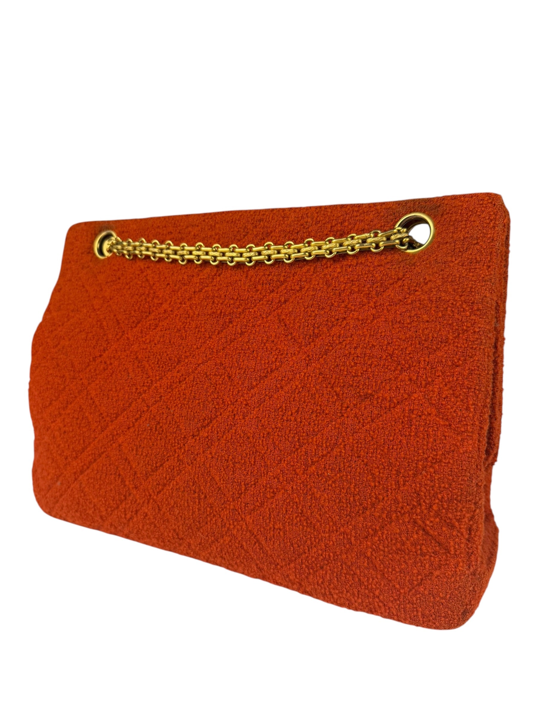Chanel Vintage Red Quilted Tweed Shoulder Bag 1994