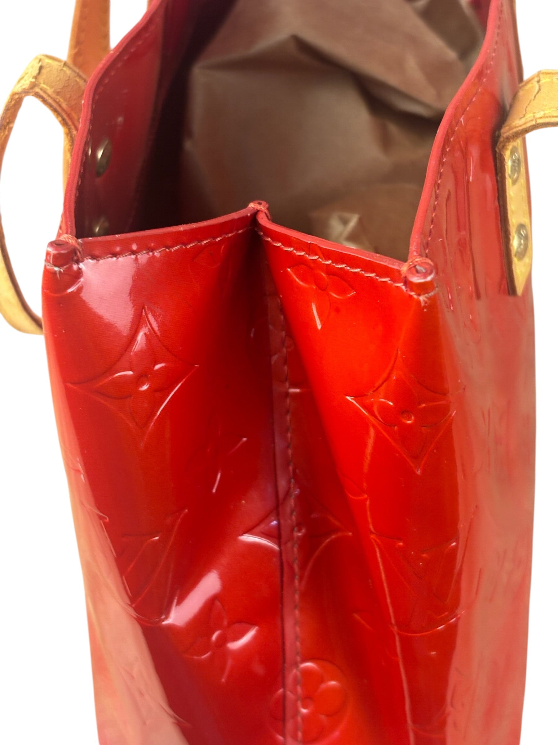 Louis Vuitton Red Canvas Monogram Vernis Hand Bag