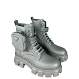 Prada Monolith Leather and Re-Nylon Pouch Boots