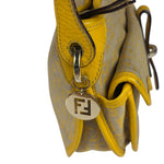 Fendi Yellow Leather Trim Zucca Crossbody Bag
