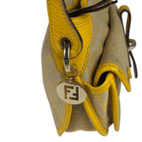 Fendi Yellow Leather Trim Zucca Crossbody Bag