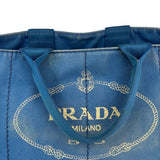 Prada Vintage Blue Canapa Canvas Tote