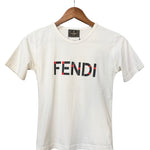 Fendi Vintage White Logo Print Boxy Tee