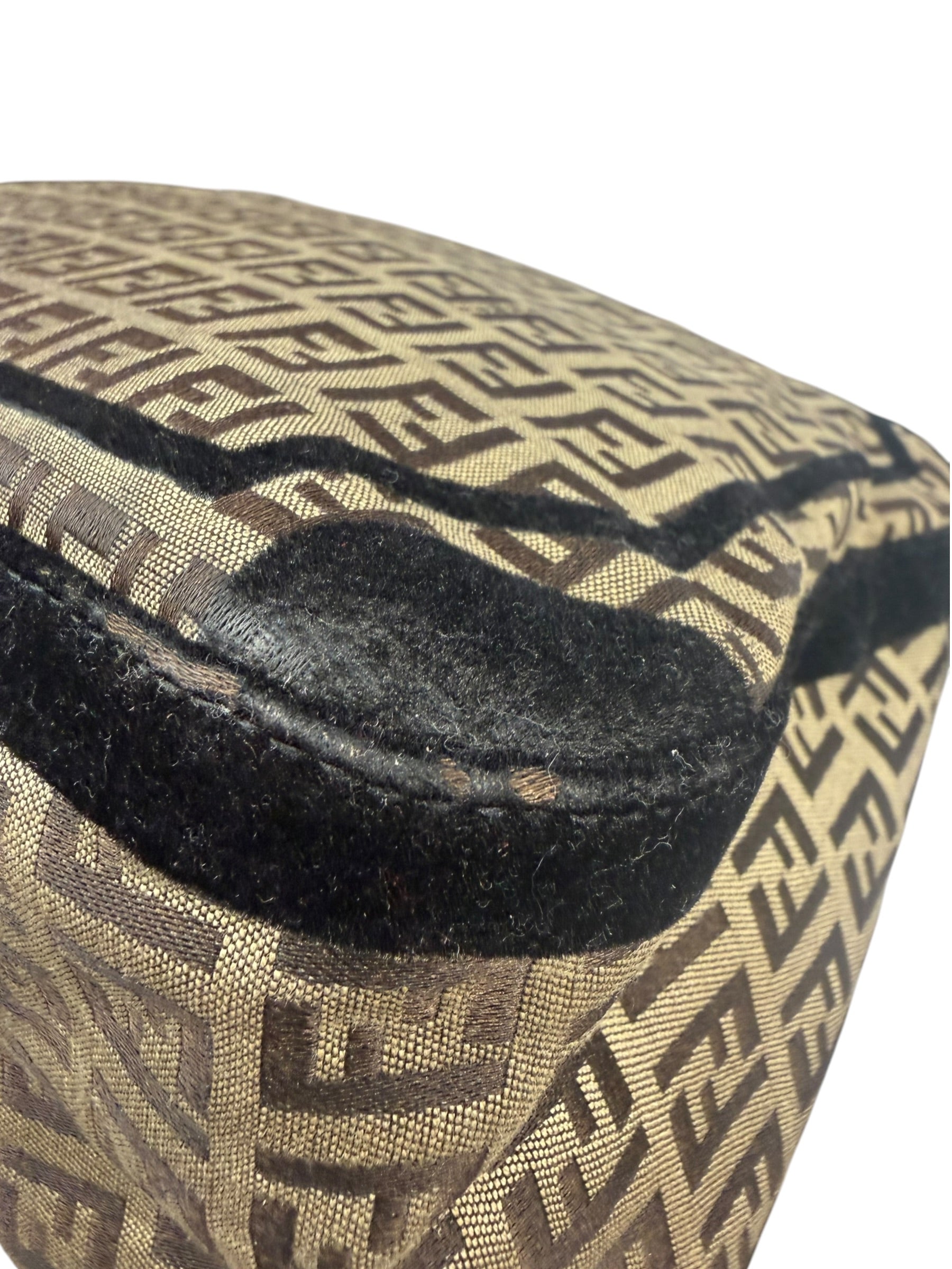 Fendi Black Trim Zucca Mamma Baguette