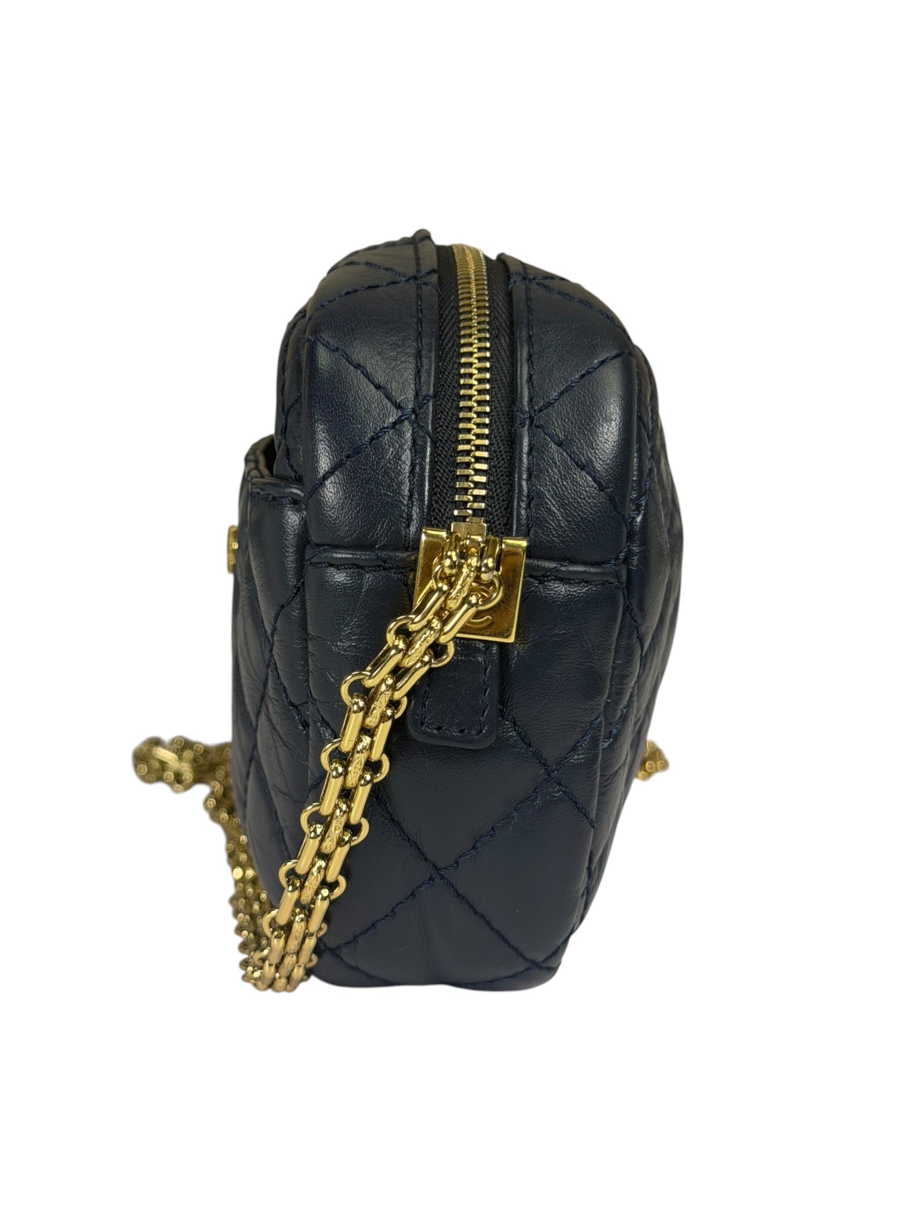 Chanel Navy Quilted Lambskin Small Camera Bag 2019