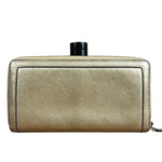 Gucci Bronze Metallic Leather Bamboo Long Zippy Wallet