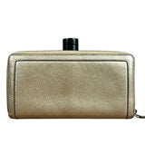 Gucci Bronze Metallic Leather Bamboo Long Zippy Wallet