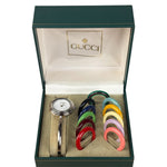 Gucci Stainless Silver Interchangeable Bezel Watch
