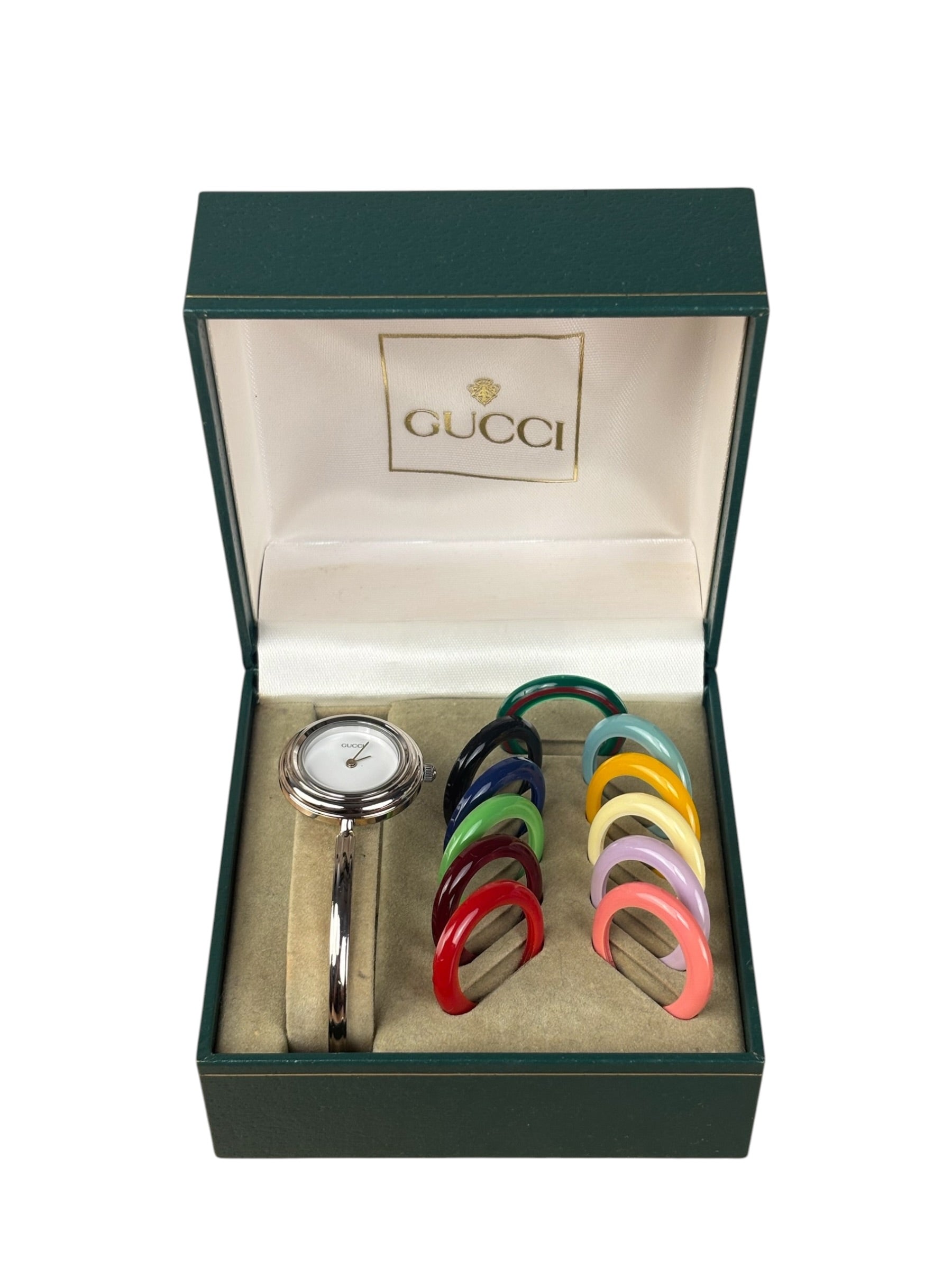 Gucci Stainless Silver Interchangeable Bezel Watch