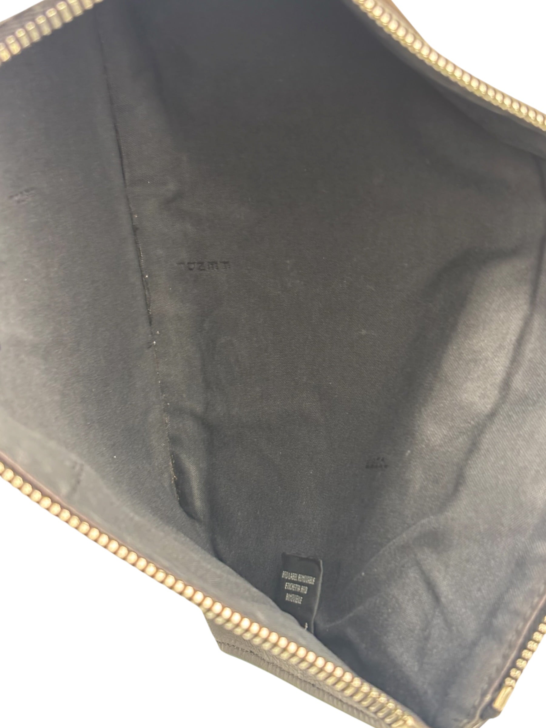 Fendi Black Monster Eye Leather Pouch/Clutch