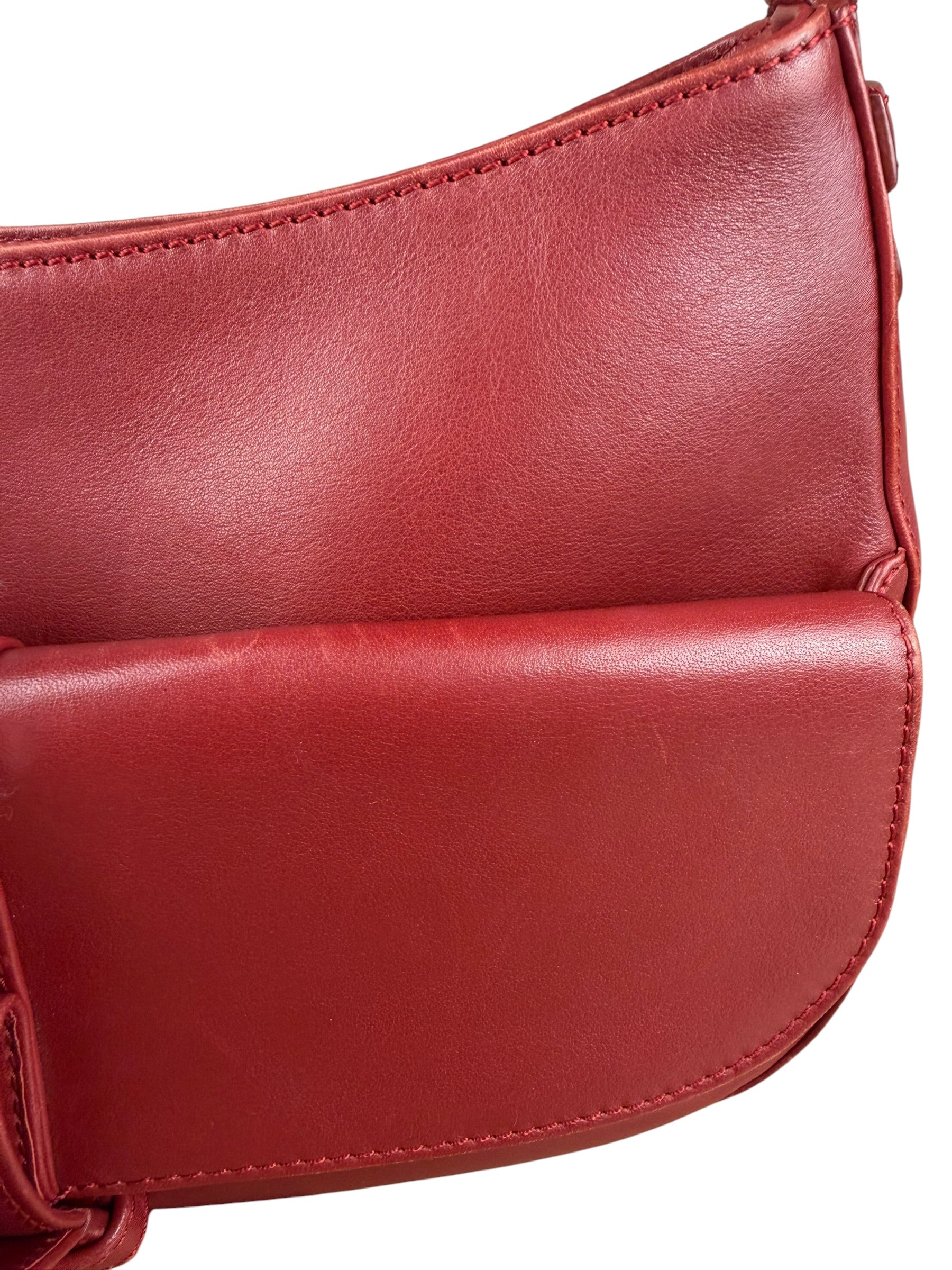 Loewe Vintage Red Leather Shoulder Bag