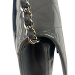 Chanel Grey Quilted Patent Leather Wallet-On-Chain 2012