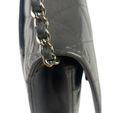 Chanel Grey Quilted Patent Leather Wallet-On-Chain 2012
