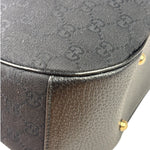 Gucci Black Leather Trim Bamboo Handle Hobo Bag
