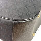 Gucci Black Leather Trim Bamboo Handle Hobo Bag