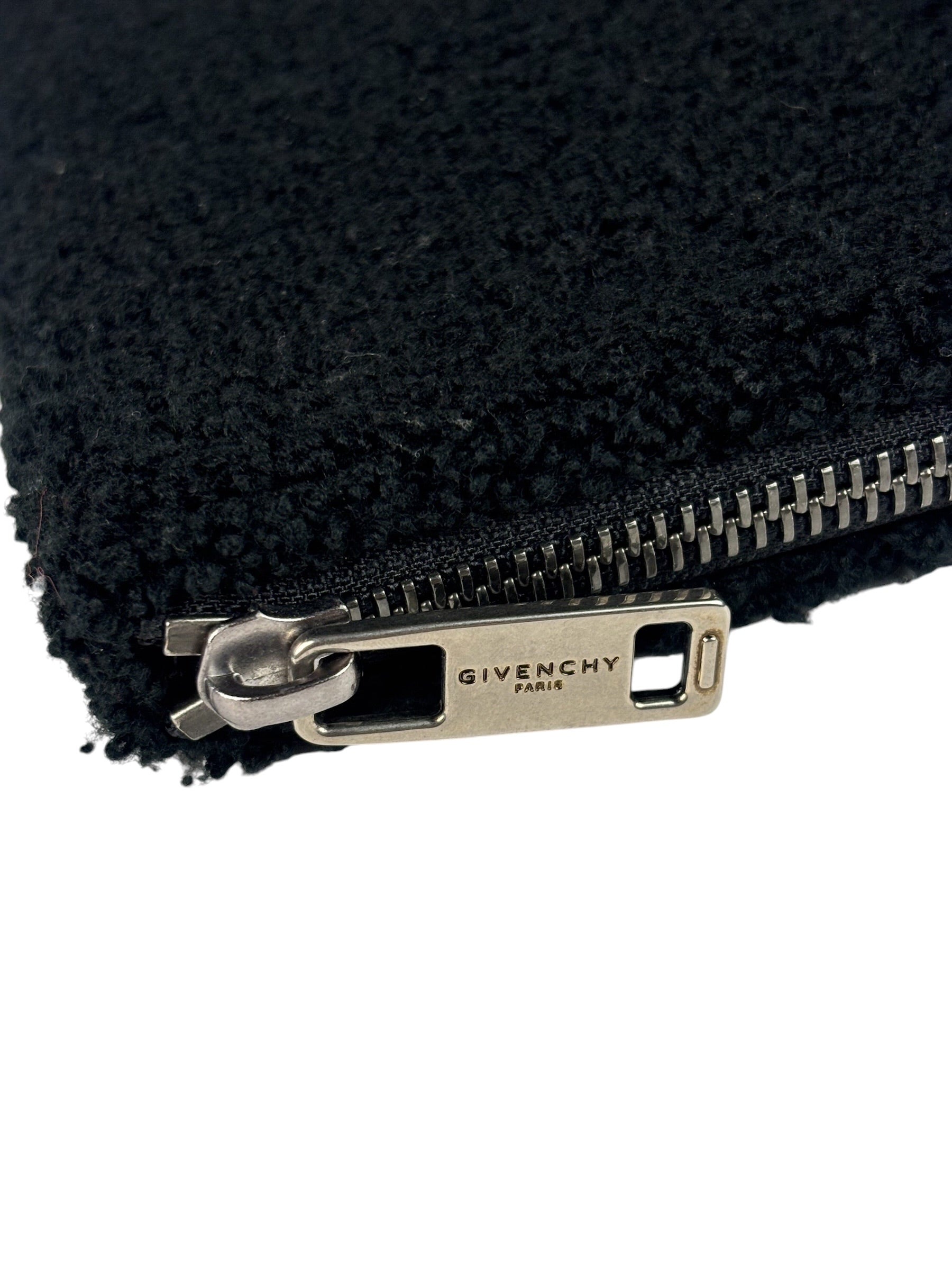 Givenchy Black Wool/Leather Trim Pouch