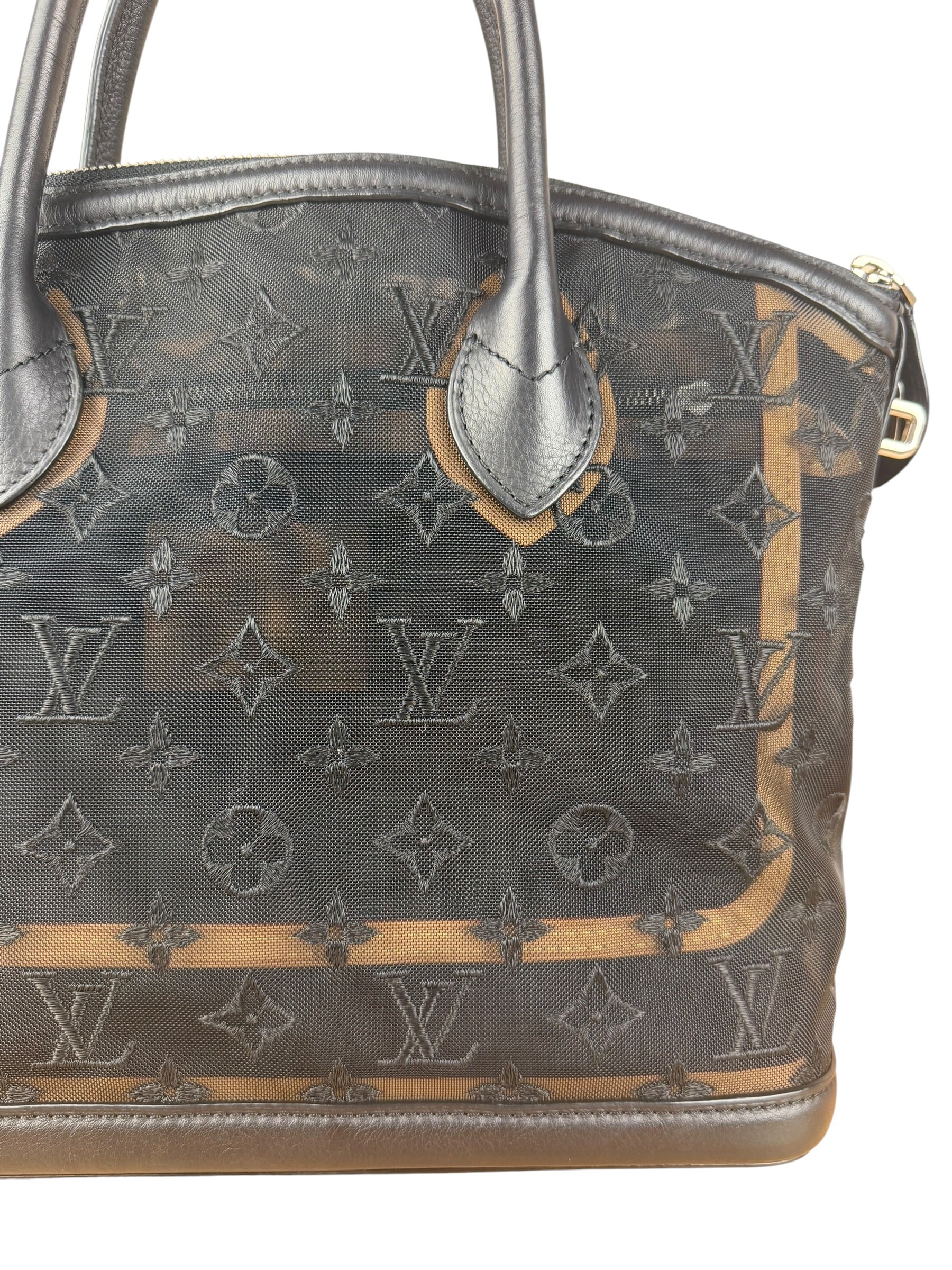 Louis Vuitton Limited Edition Black Monogram Transparence Lockit Hand Bag