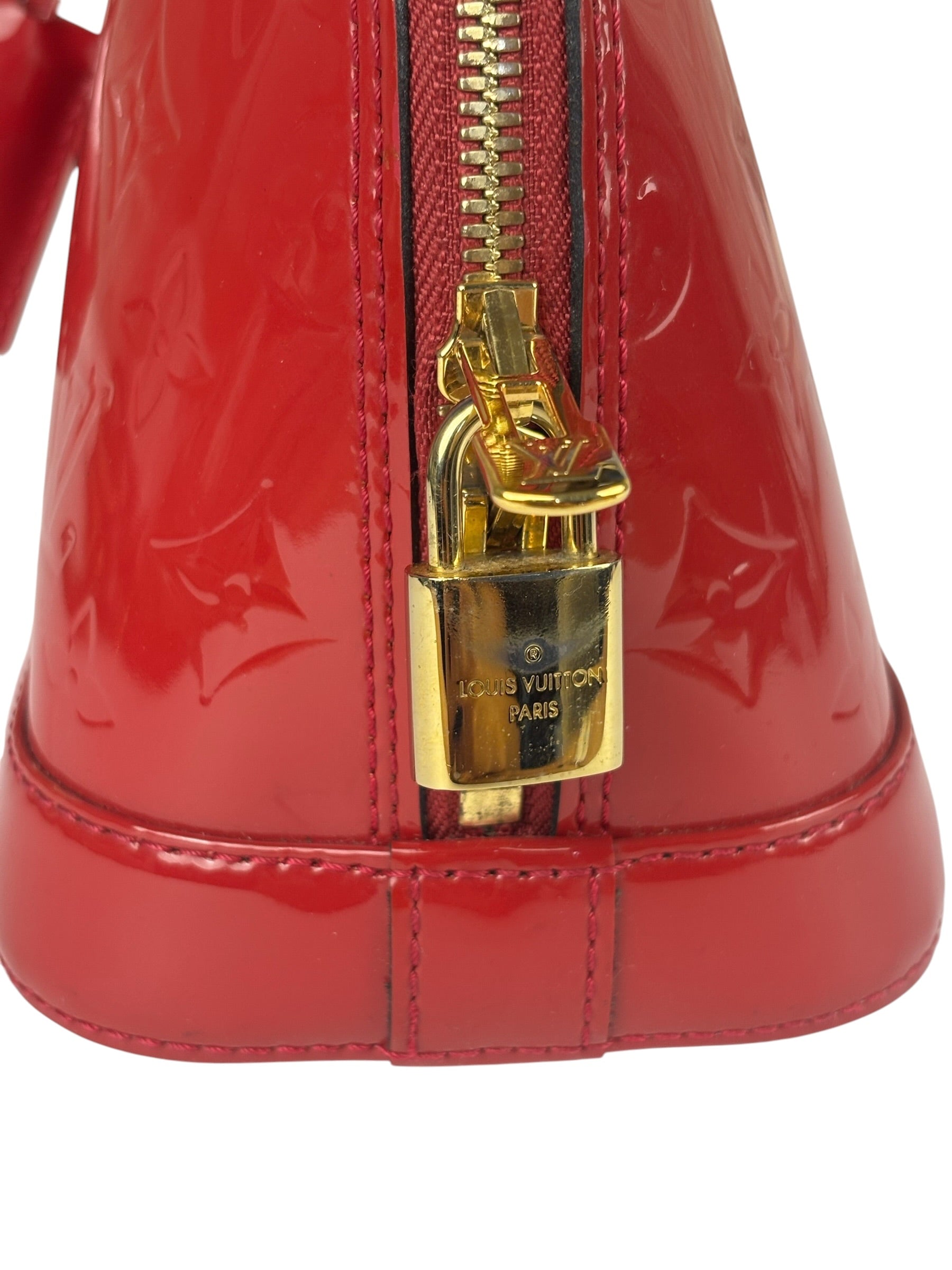 Louis Vuitton Red Vernis Alma BB Handbag
