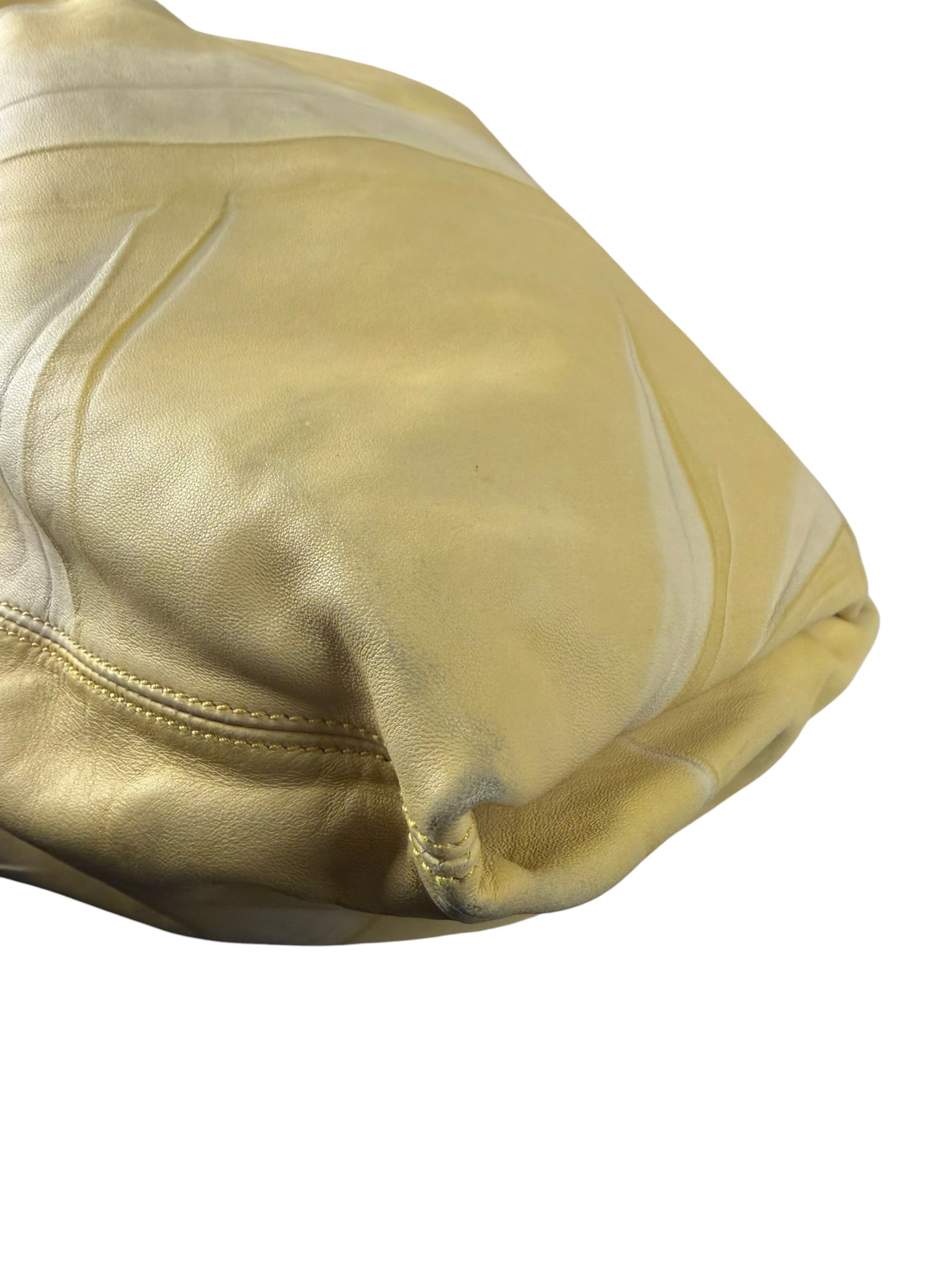 Bottega Veneta Yellow Calfskin Fortune Cookie Hobo