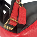 Coach Red Pebbled Mini Charlie Backpack
