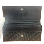 Christian Dior Vintage Black Canvas Trotter Long Wallet