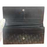 Christian Dior Vintage Black Canvas Trotter Long Wallet