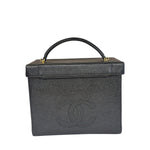 Chanel Black Caviar Leather Vanity Train Case 1995