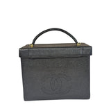 Chanel Black Caviar Leather Vanity Train Case 1995