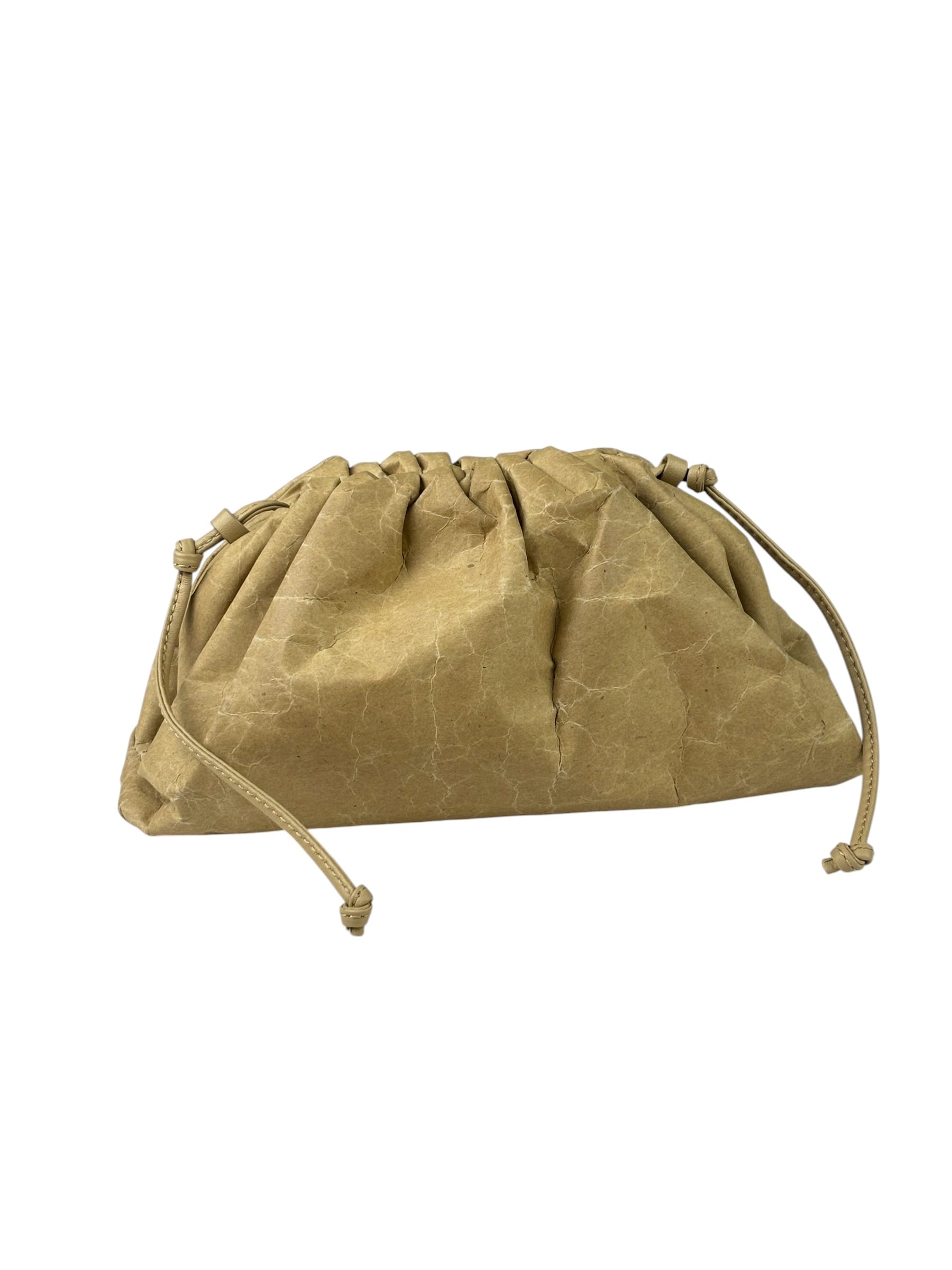 Bottega Veneta Beige Leather Kraft Paper Mini Pouch