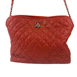 Chanel Red Caviar Quilted Leather French Riviera Hobo Bag 2011