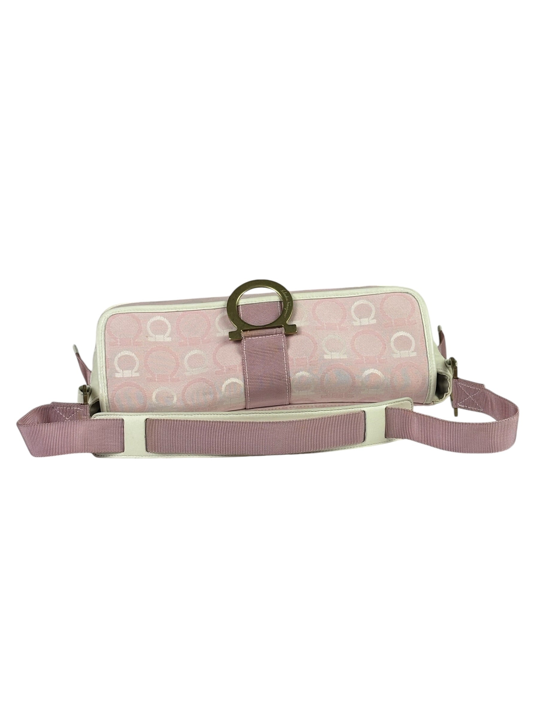 Ferragamo Pink Canvas Gancini Shoulder Bag