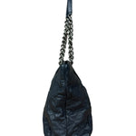 Chanel Dark Navy Quilted Leather Coco Pleats Chain Tote 2012