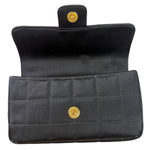 Chanel Black Satin Chocolate Bar Mini East-West Flap Bag
