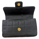 Chanel Black Satin Chocolate Bar Mini East-West Flap Bag