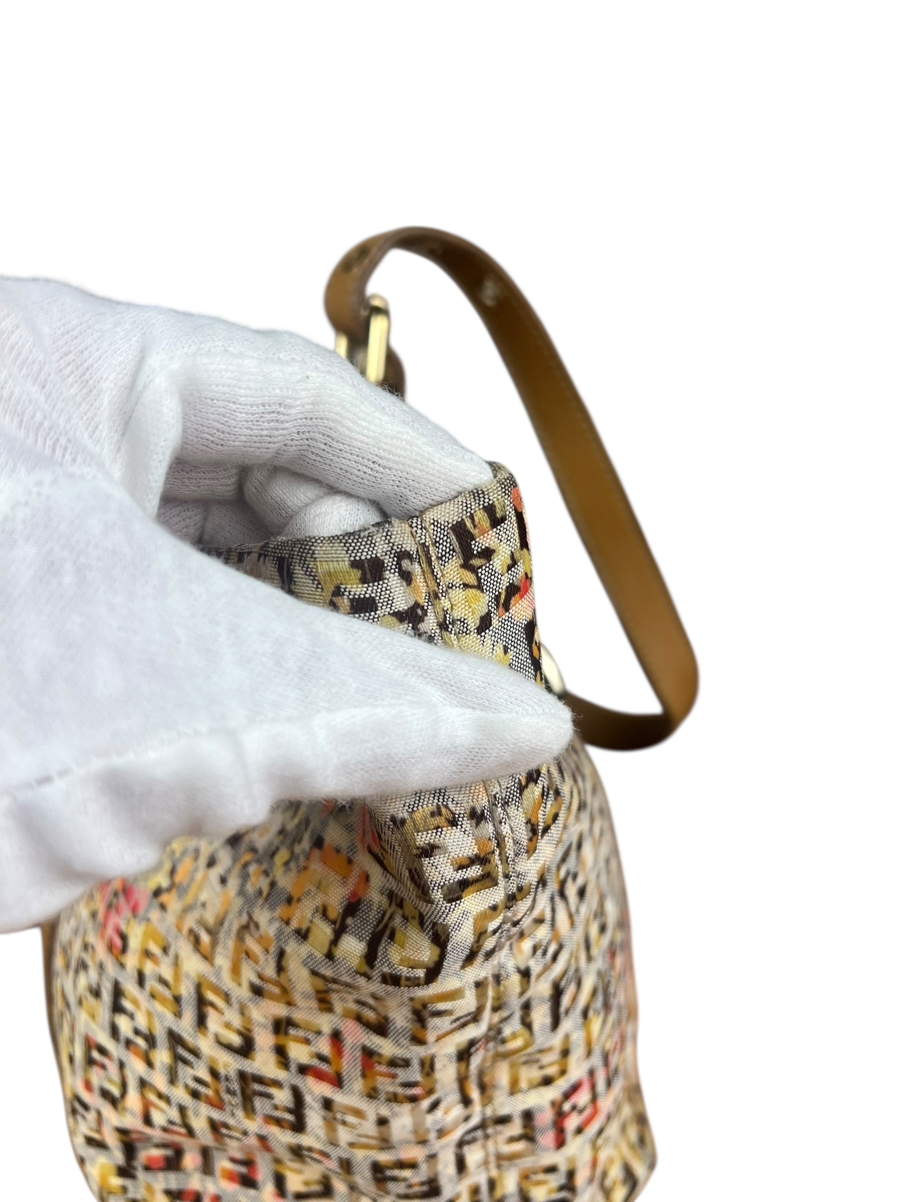 Fendi FF Floral Zucchino Shoulder Tote