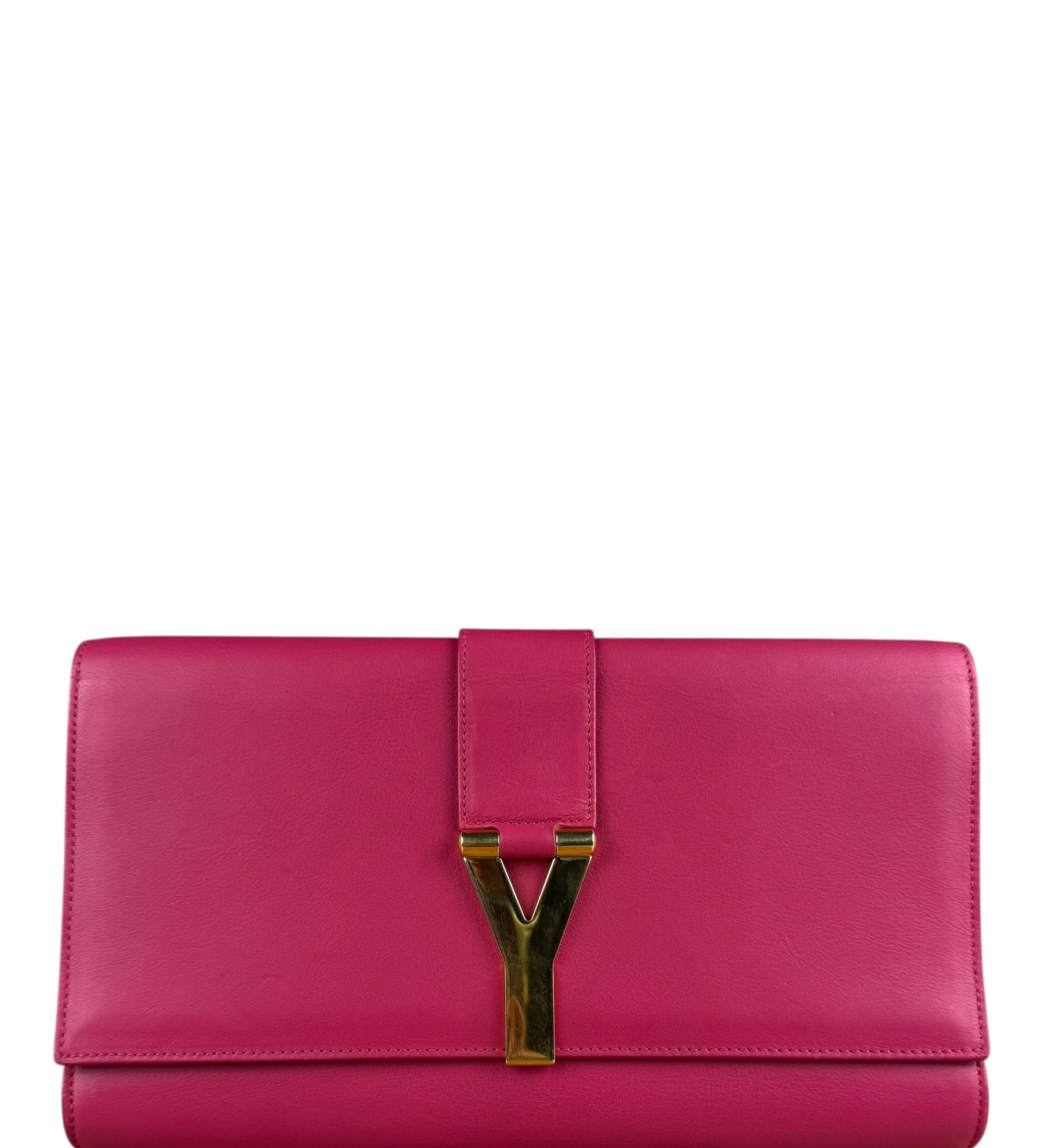 Saint Laurent Pink Leather Y Ligne Clutch