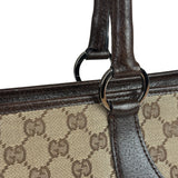 Gucci Brown Leather Trim GG Supreme Shoulder Bag