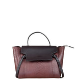 Celine Maroon Python Embossed Trapeze Bag
