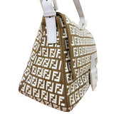 Fendi Vintage Beige Canvas Rubber FF Print Mamma Baguette
